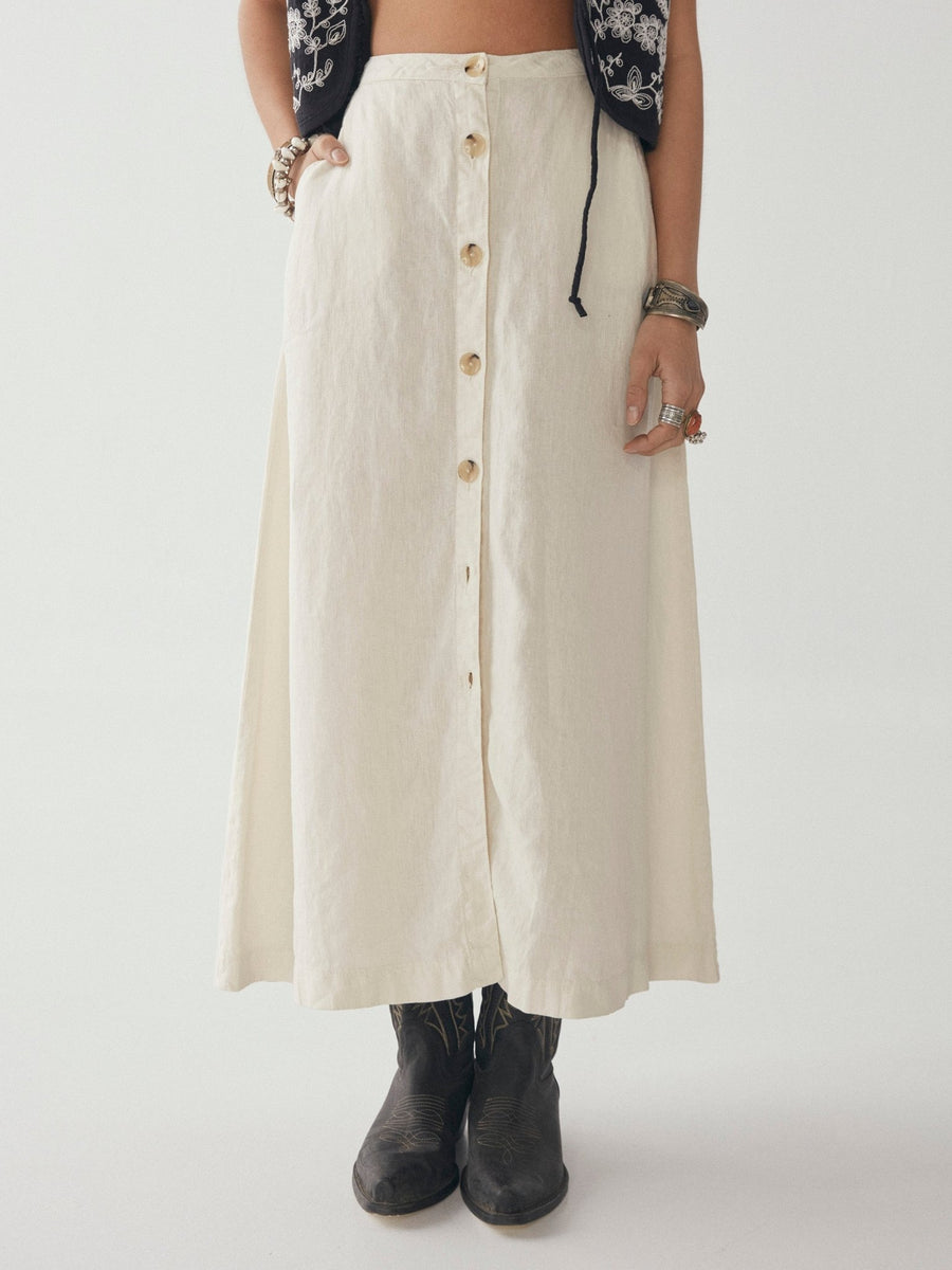 Carlotta Skirt - white and red voyage