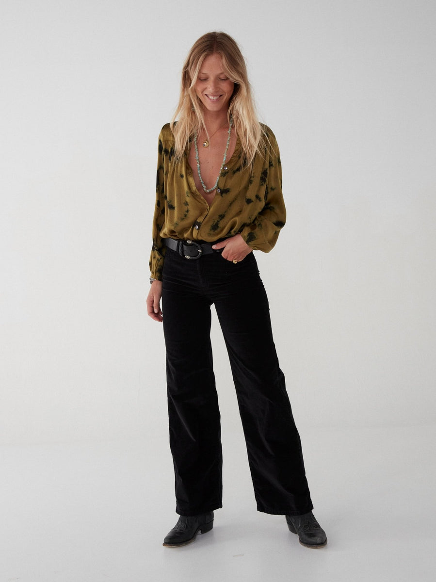PAULA VELVET TROUSERS IN CAMEL — LORE COLLECTION