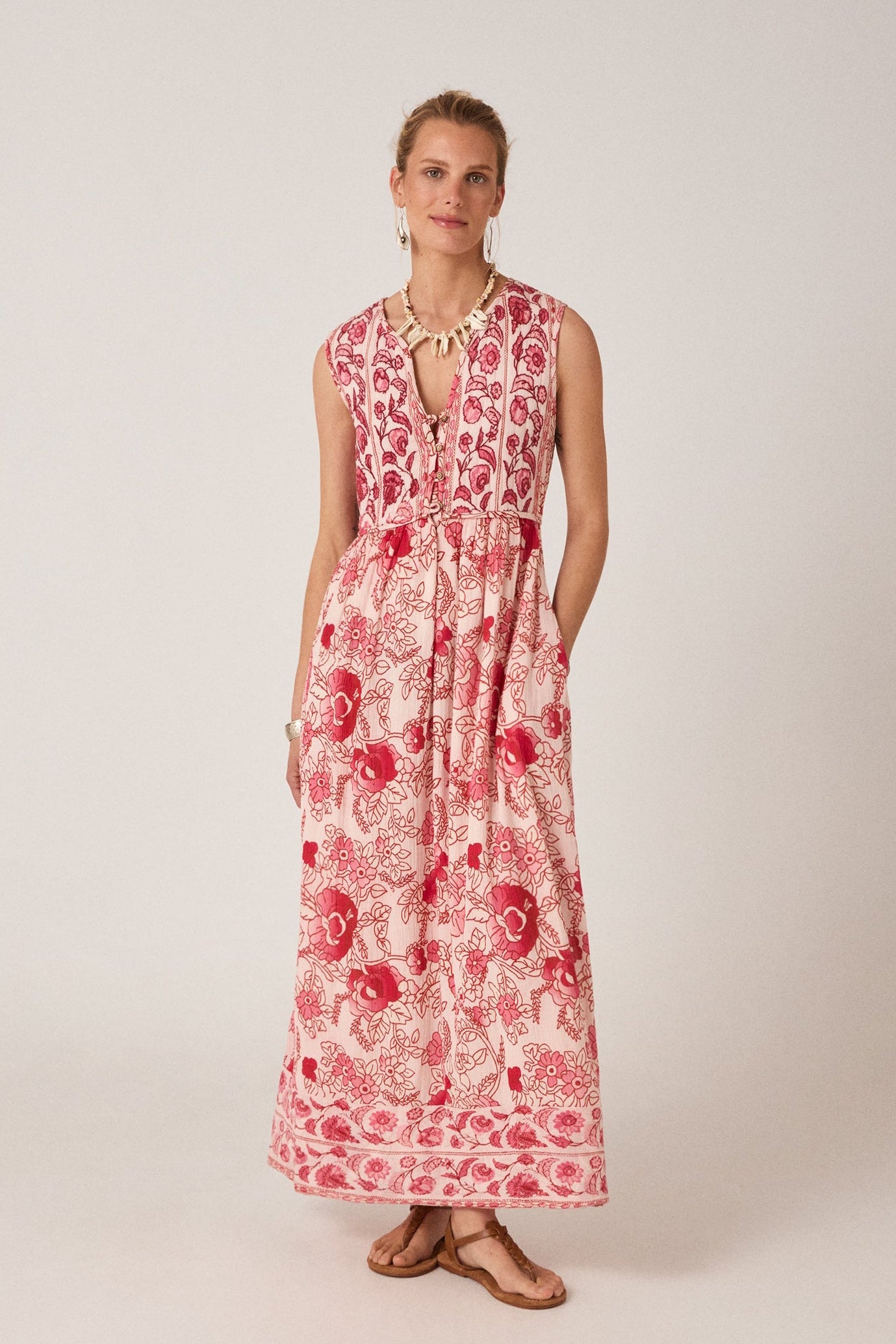 nasir gathered scoop neck tencel floor length dress NASIR GATHERED SCOOP NECK TENCEL FLOOR LENGTH DRESS | CULT MIA
