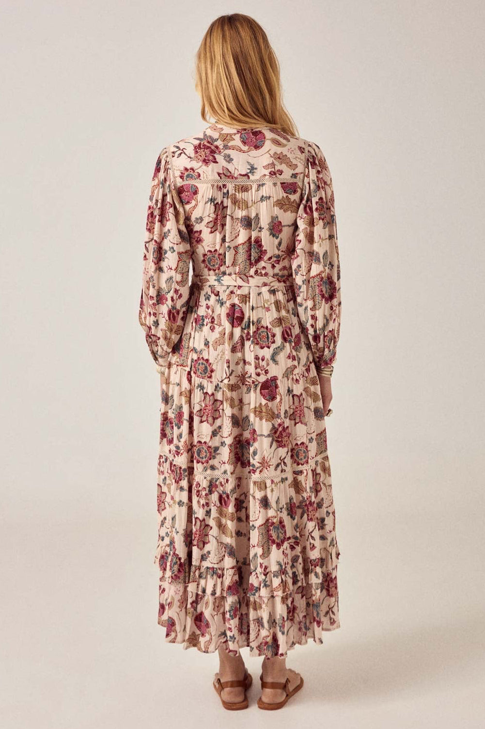 long sleeve floral long dresses Fiorella Dress – Maison Hotel