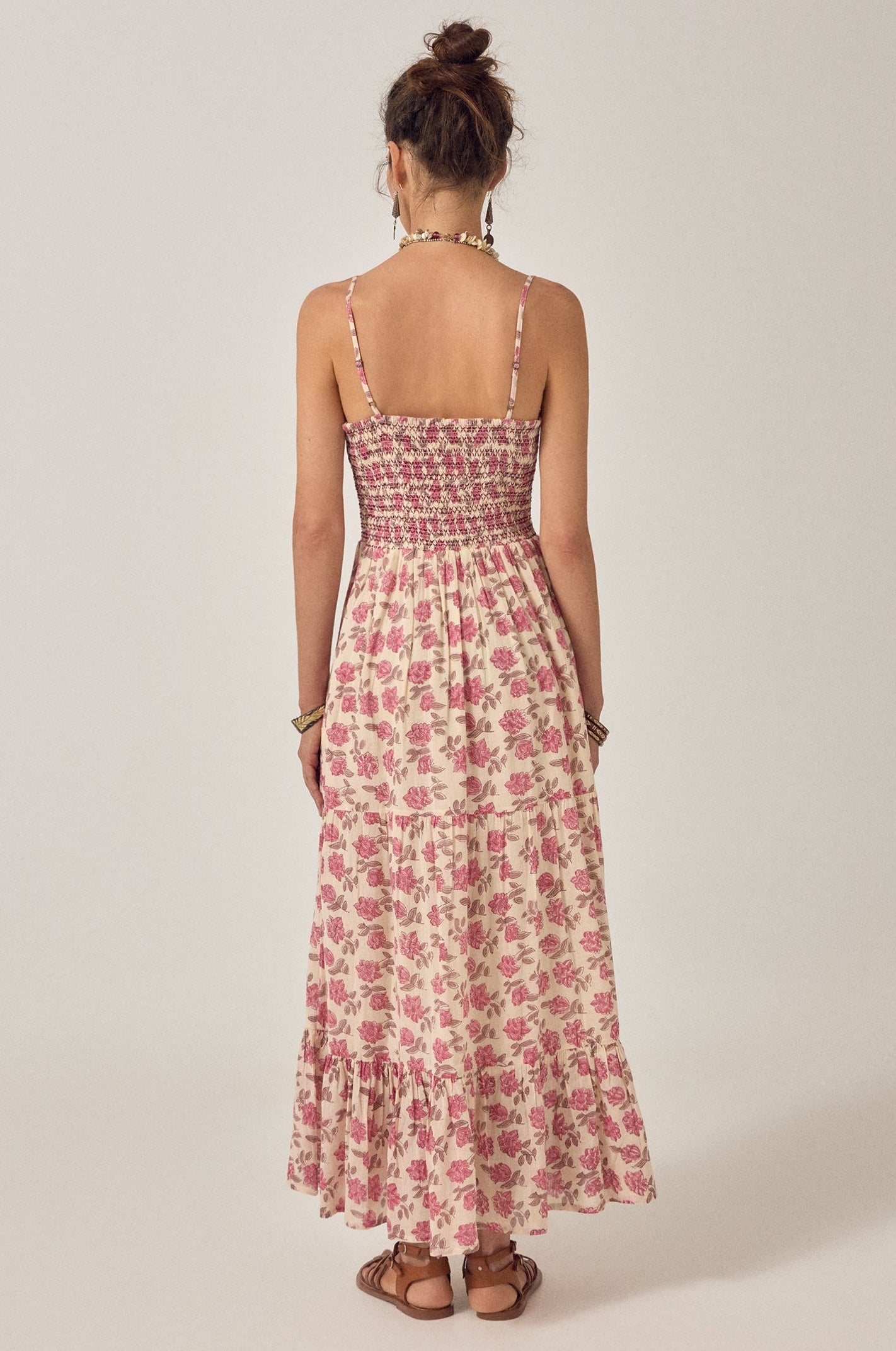 zara floral pink dress COMBINED FLORAL DRESS - Pink