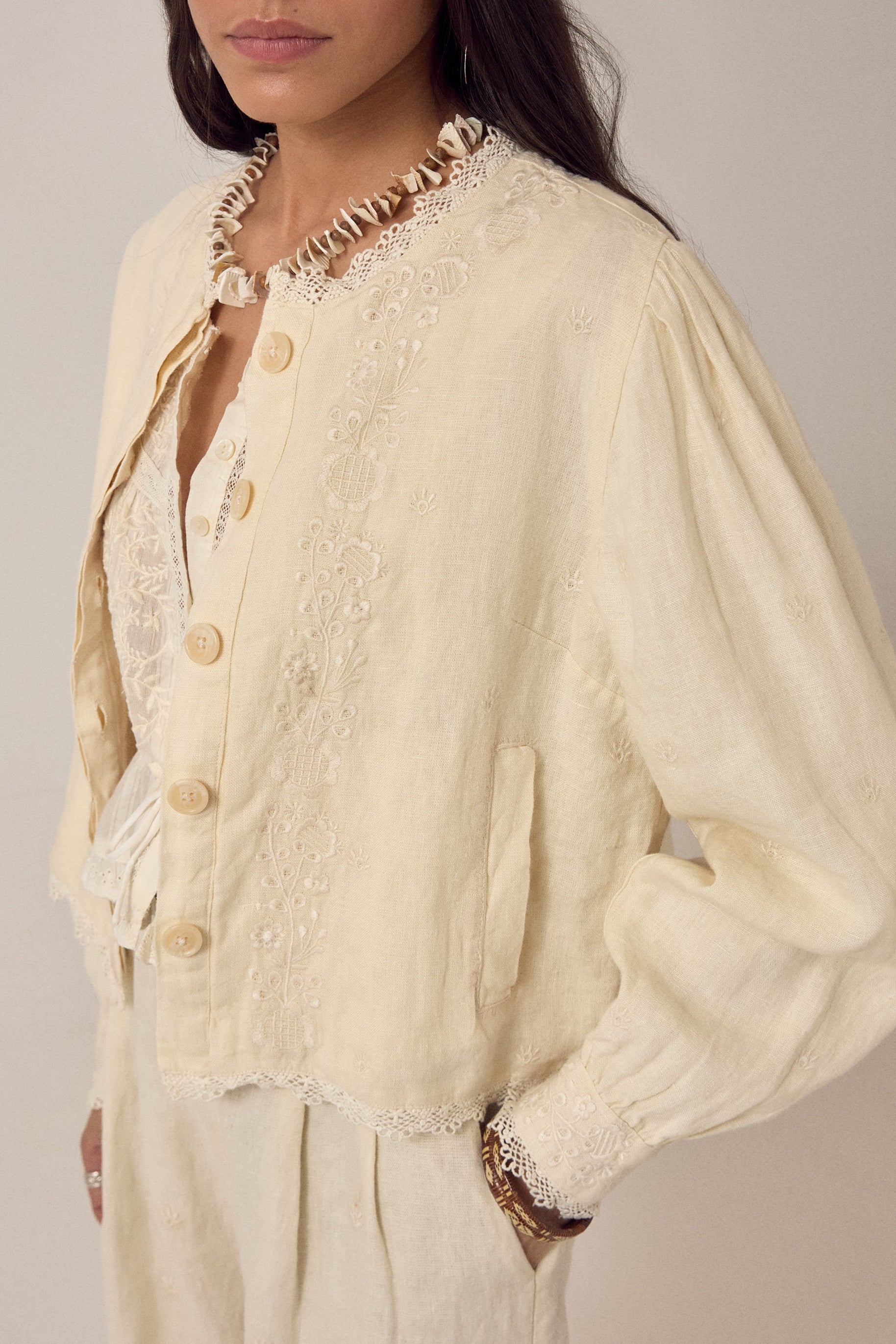 ARGUE MAILLE BLANCHE LINEN JACKETベージュレア‼️ Otelo Jacket – Maison Hotel
