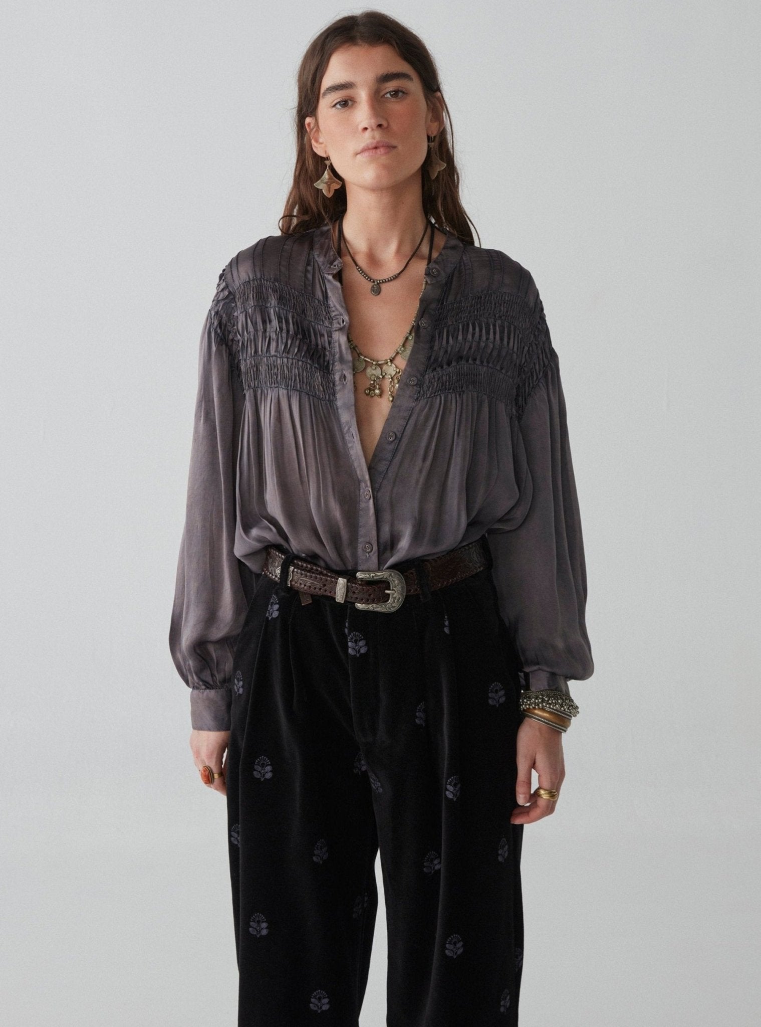 Aida Blouse - Opera Grape - Maison Hotel