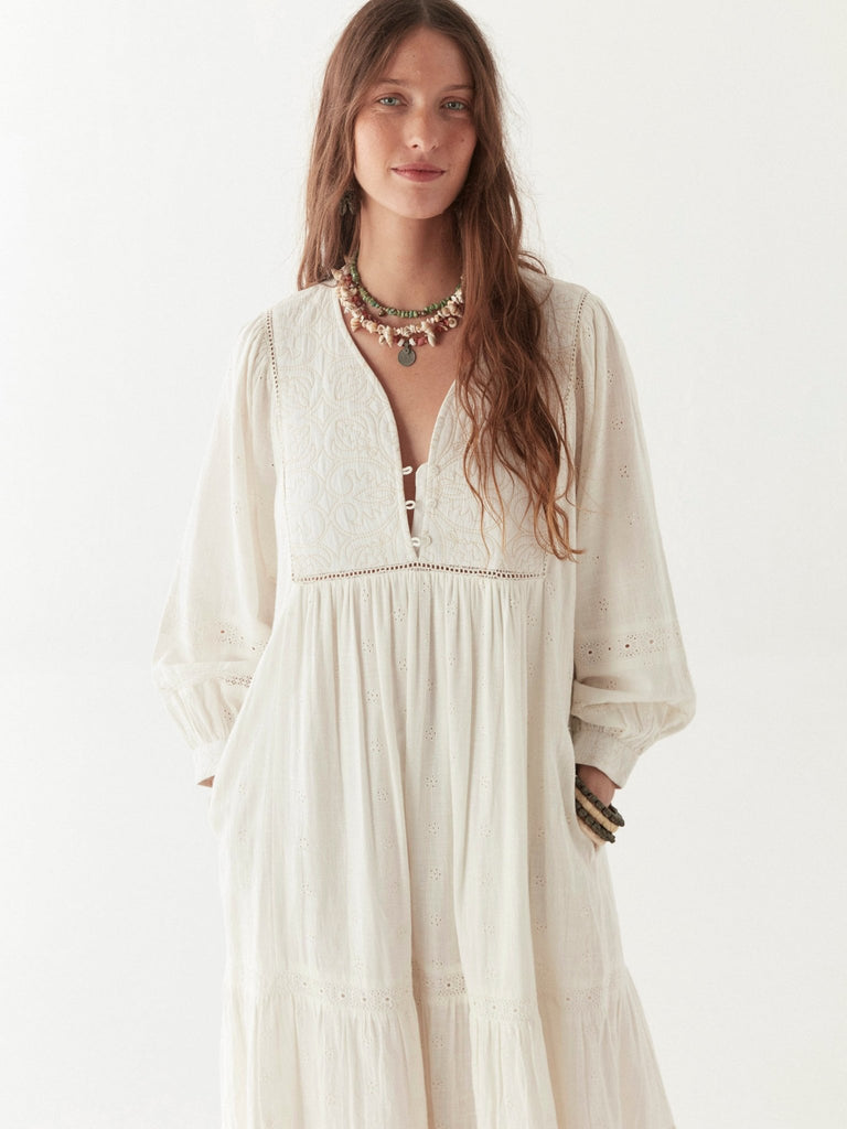 Amalia Dress - Mosaique Ivory - Maison Hotel