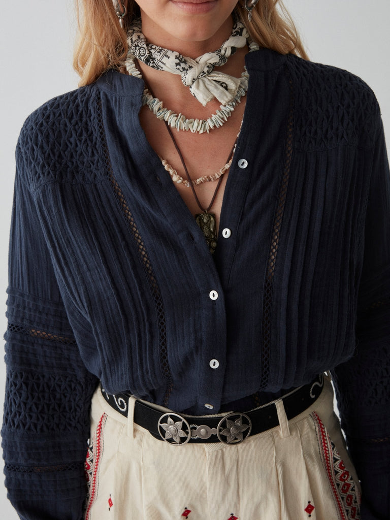 Angela Blouse - Meringe Navy - Maison Hotel