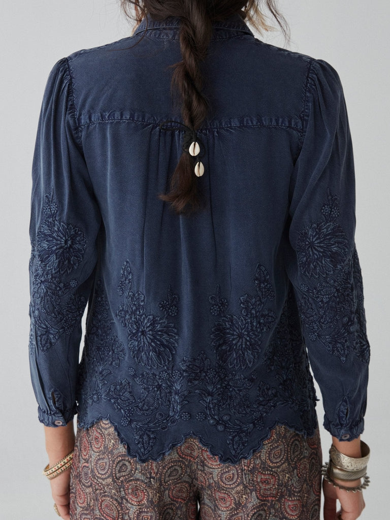 Ariana Blouse - Indigo Blue - Maison Hotel