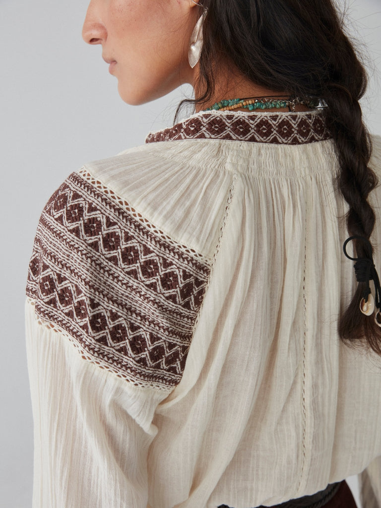 Audrey Blouse - Carnaby Chocolate - Maison Hotel