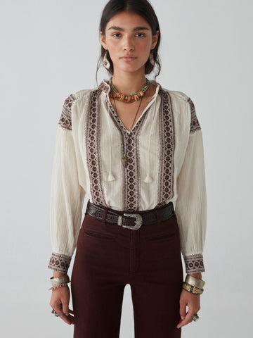 Audrey Blouse - Carnaby Chocolate - Maison Hotel