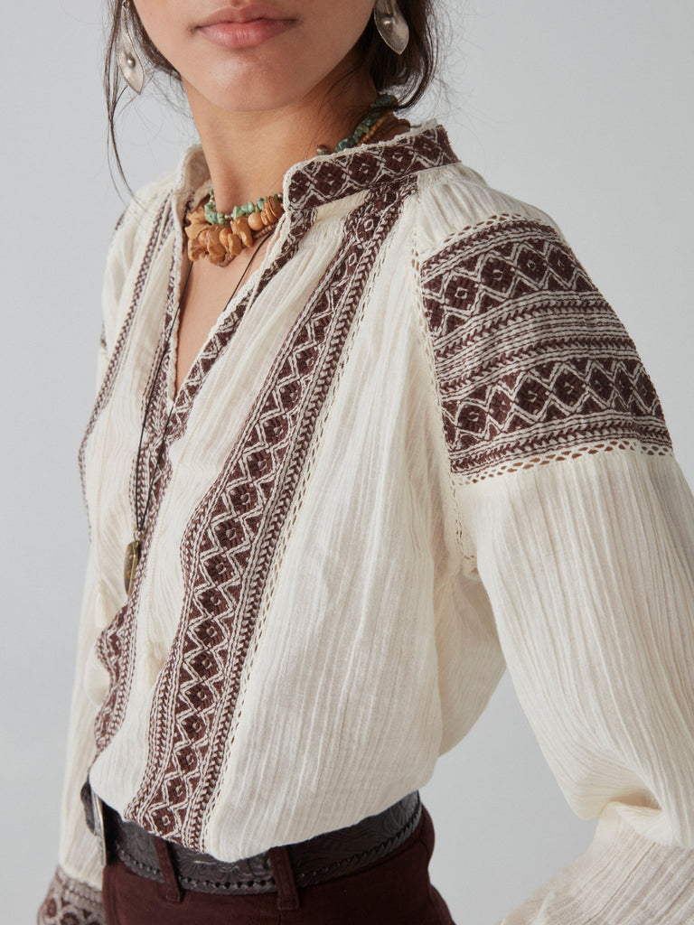 Audrey Blouse - Carnaby Chocolate - Maison Hotel