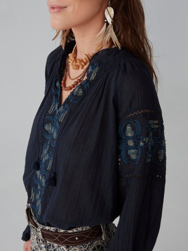 Audrey Blouse - Deep Blue - Maison Hotel