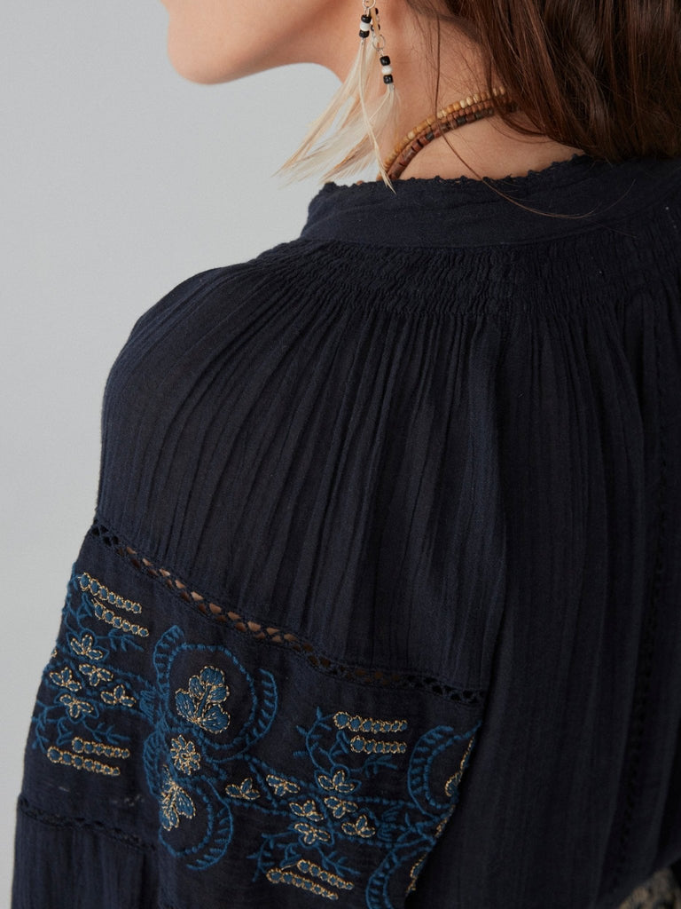 Audrey Blouse - Deep Blue - Maison Hotel
