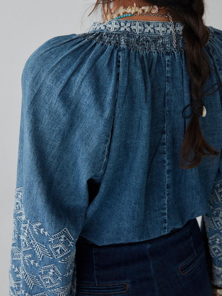 Audrey Blouse - Denim Romance - Maison Hotel