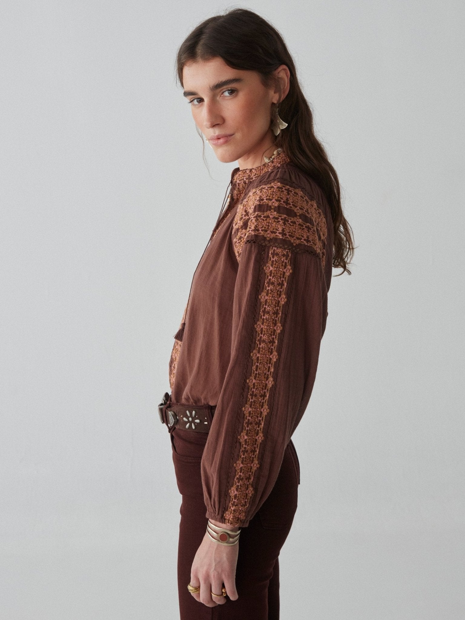 Audrey Blouse - Yorkshire Cocoa - Maison Hotel