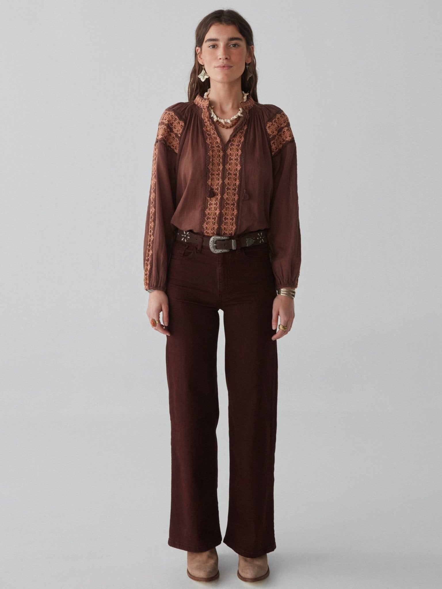 Audrey Blouse - Yorkshire Cocoa - Maison Hotel