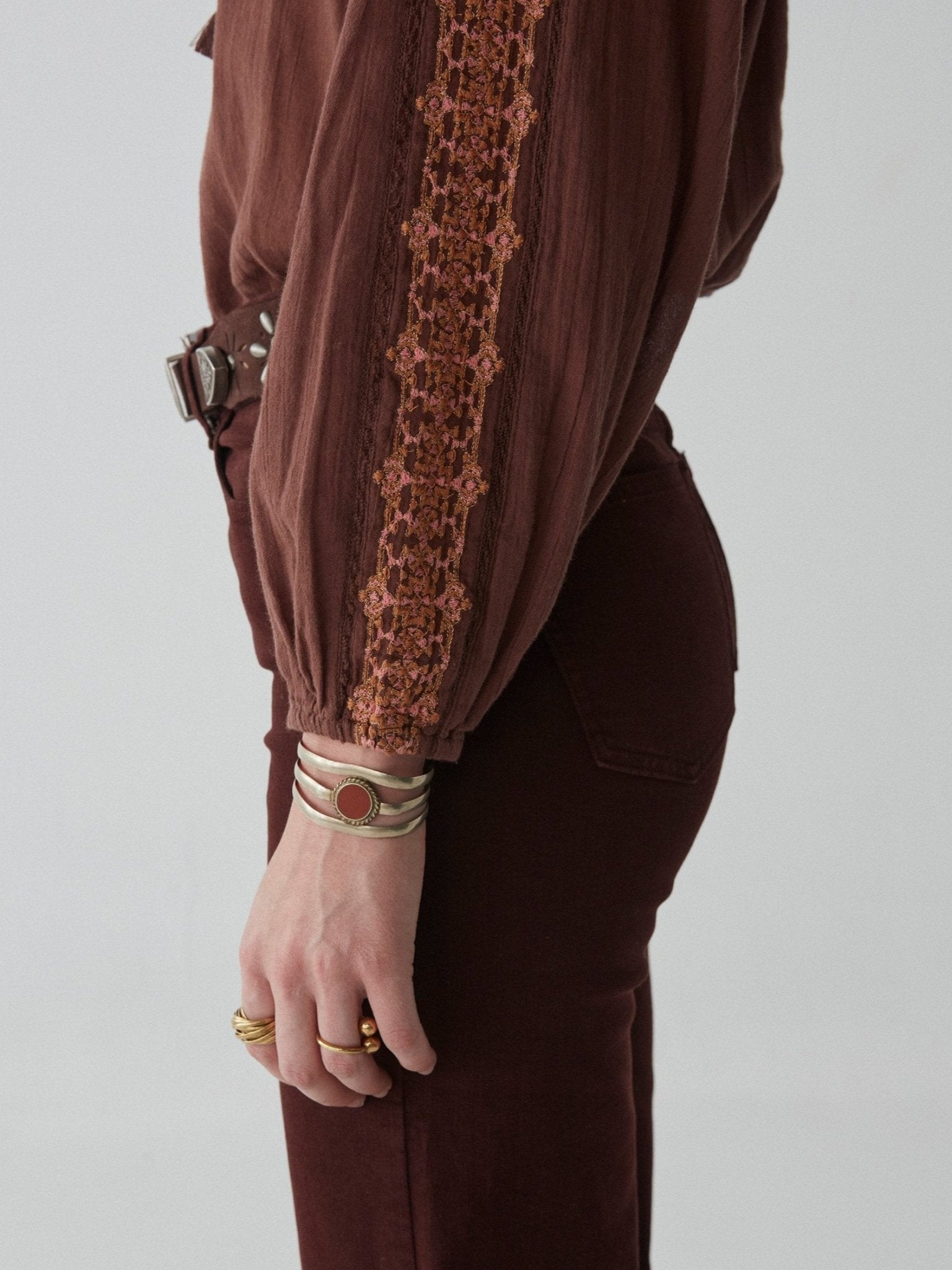 Audrey Blouse - Yorkshire Cocoa - Maison Hotel