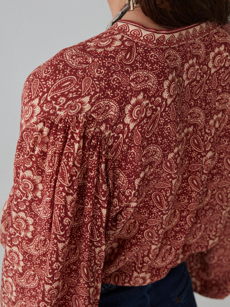 Daria Blouse - Damasco Terracota - Maison Hotel
