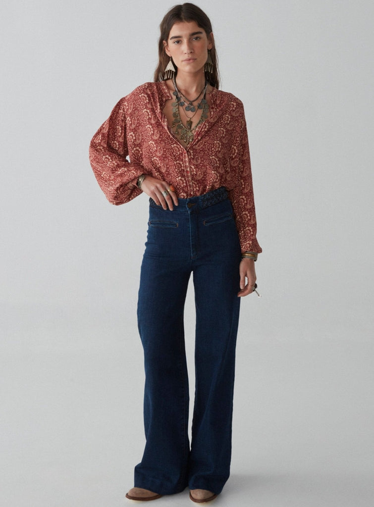 Daria Blouse - Damasco Terracota - Maison Hotel