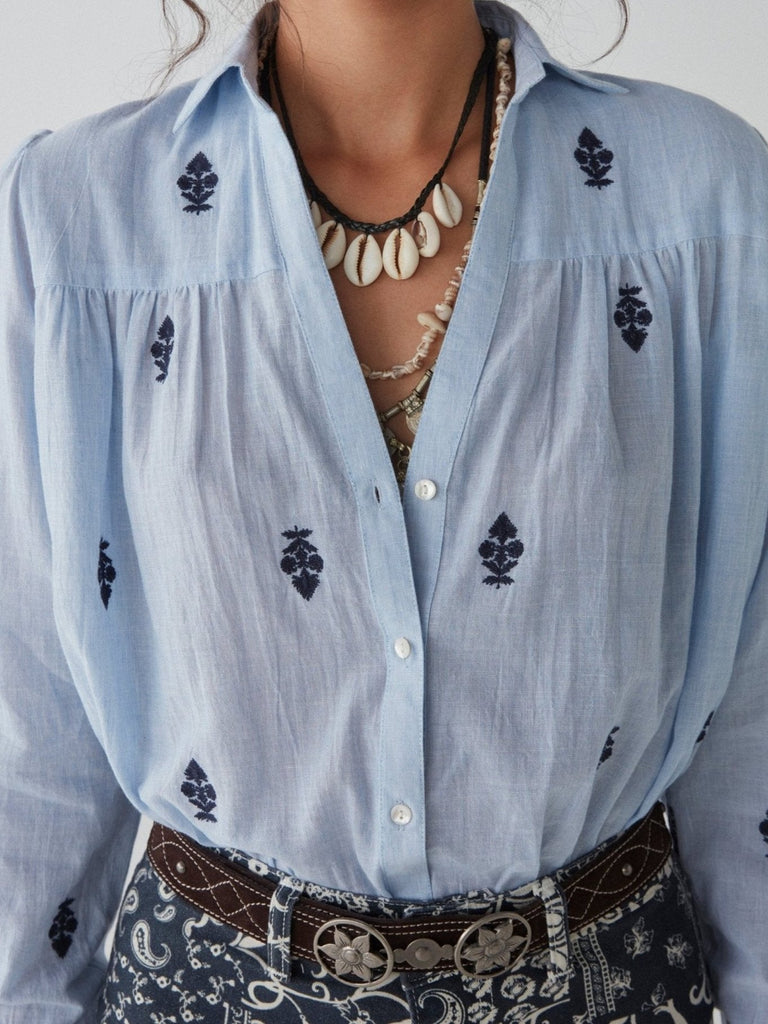 Marianne Blouse - Light Oxford - Maison Hotel