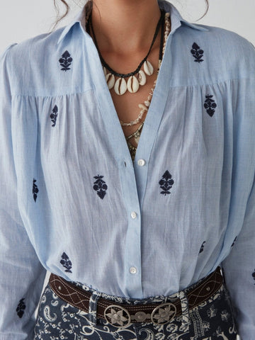 Marianne Blouse - Light Oxford - Maison Hotel