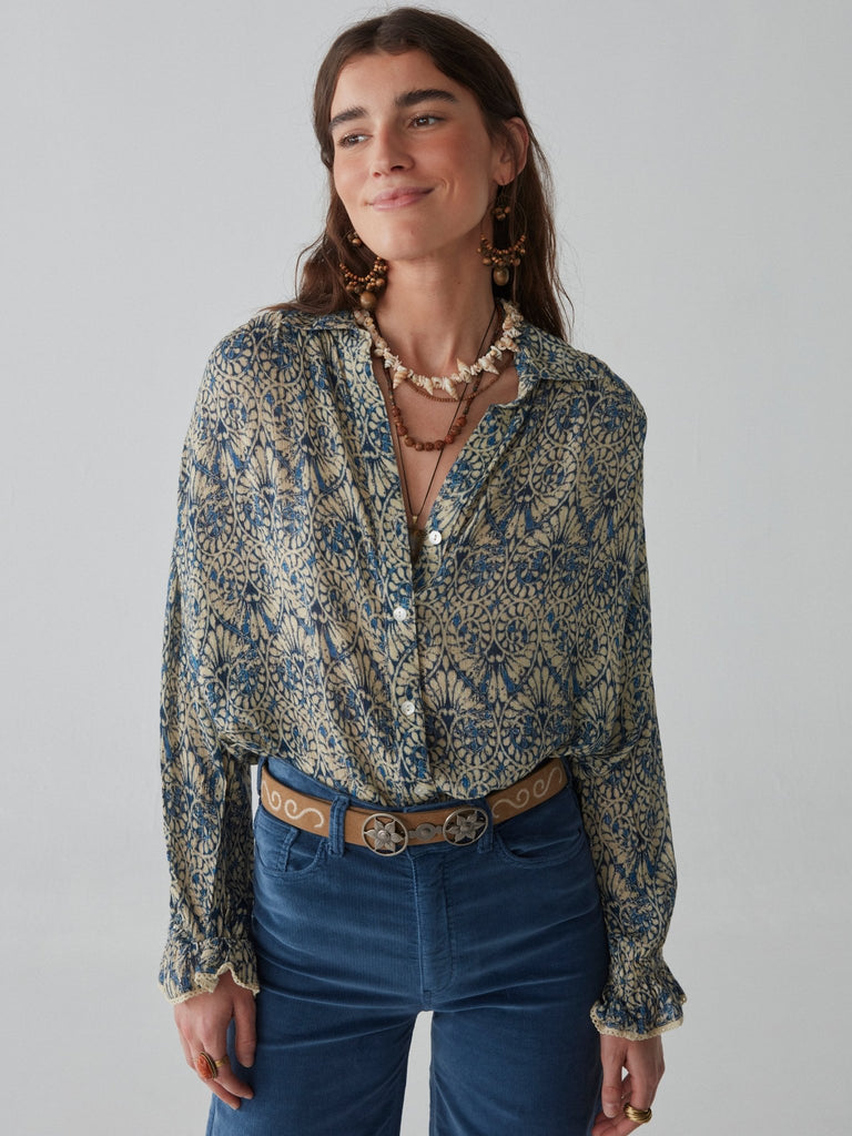 Phoenix Blouse - Lapis Lazuli - Maison Hotel
