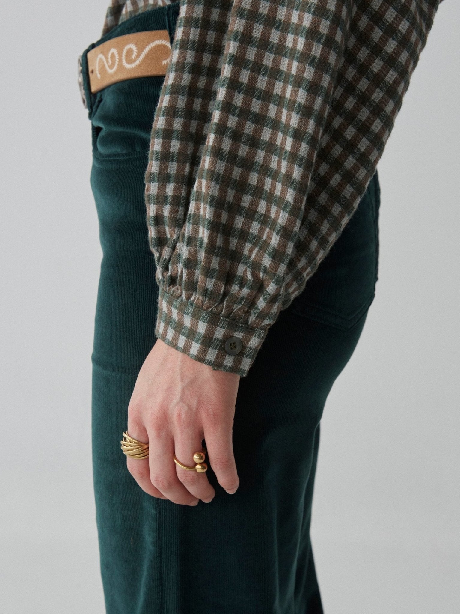 Truffaut Blouse - Brown Squares - Maison Hotel