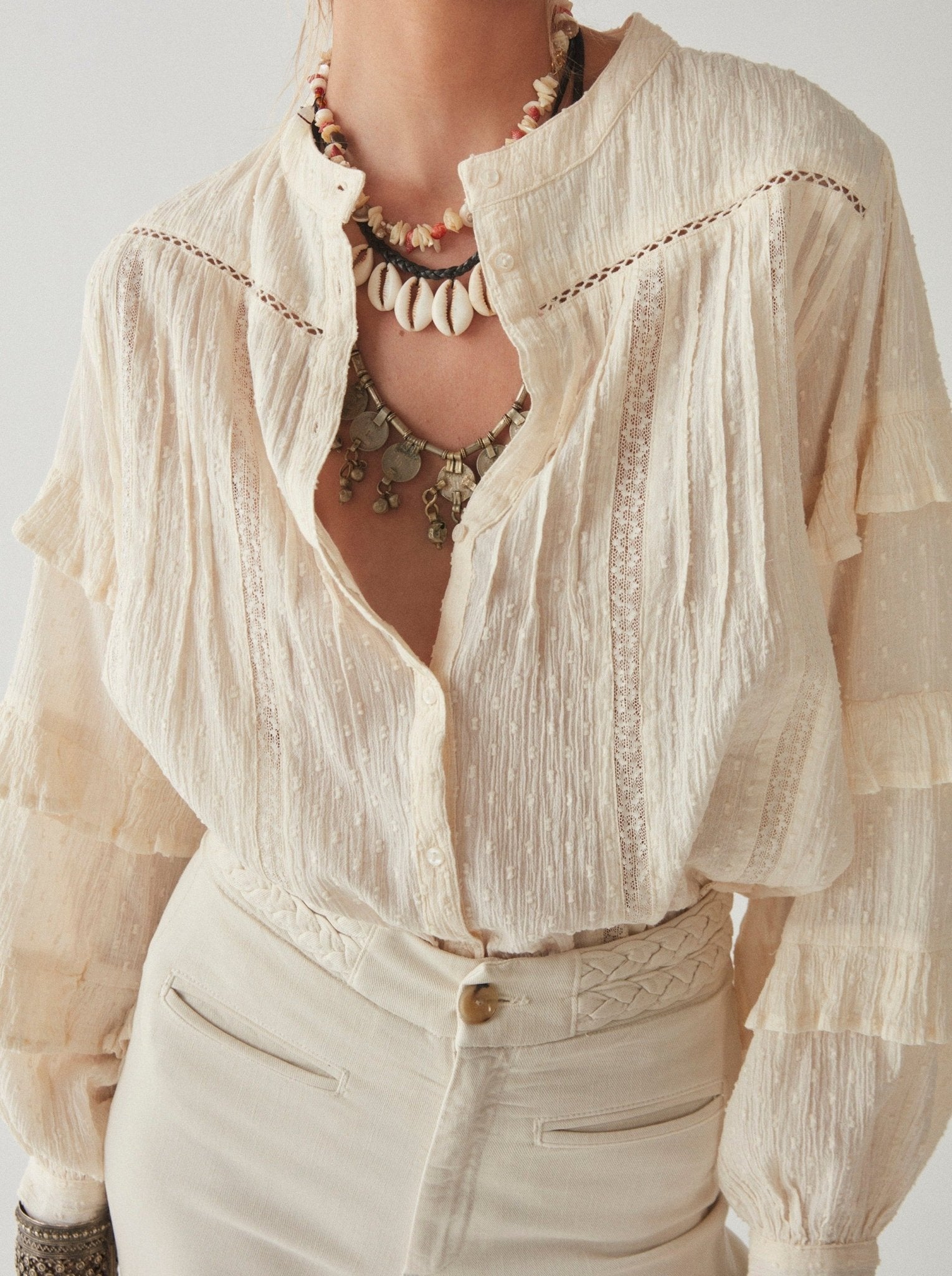 Alberta Blouse - Athenea Bone - Maison Hotel