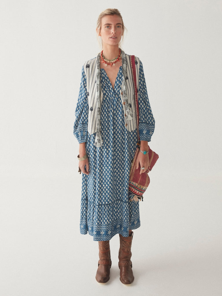 Antonia Dress - Blue Simone - Maison Hotel