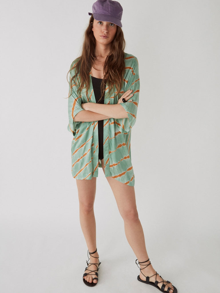 Ariella Kimono - Tie-Dye Vert - Maison Hotel