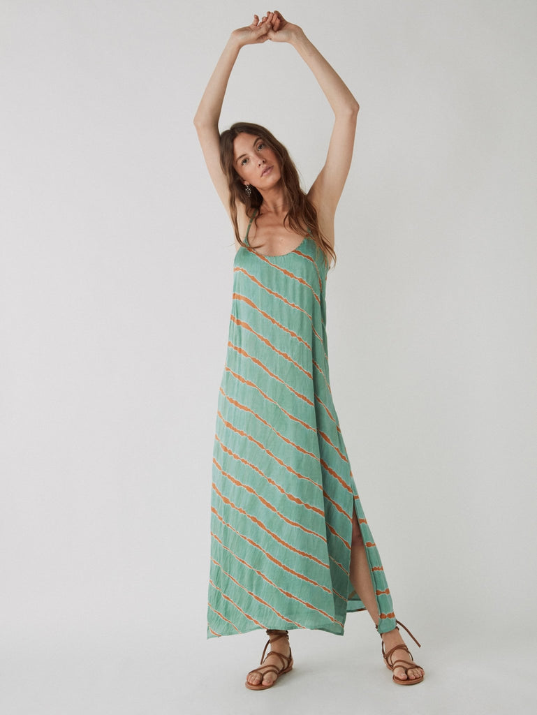 Bella Dress - Tie-Dye Vert - Maison Hotel