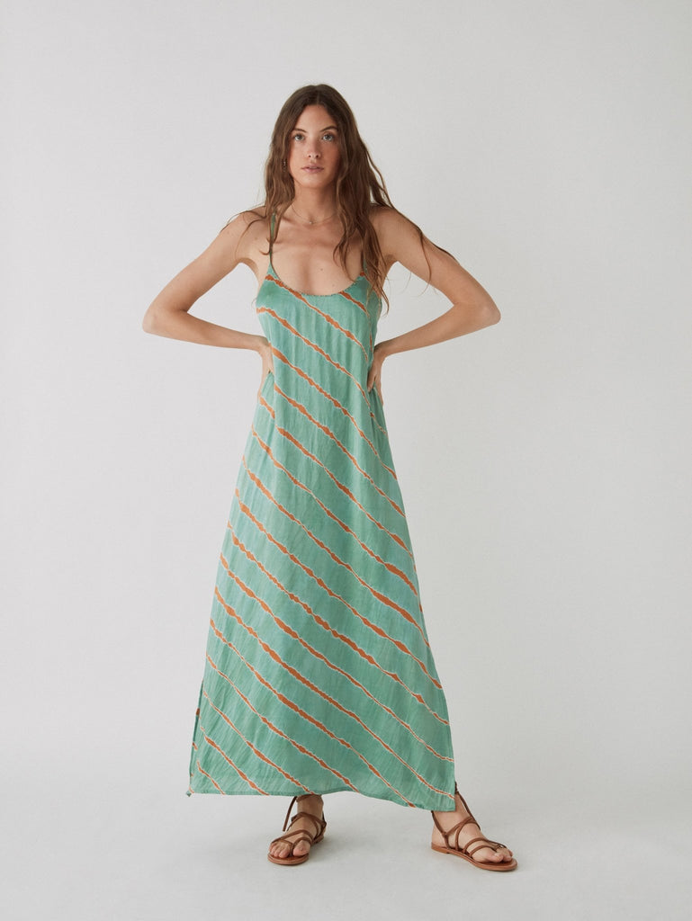 Bella Dress - Tie-Dye Vert - Maison Hotel