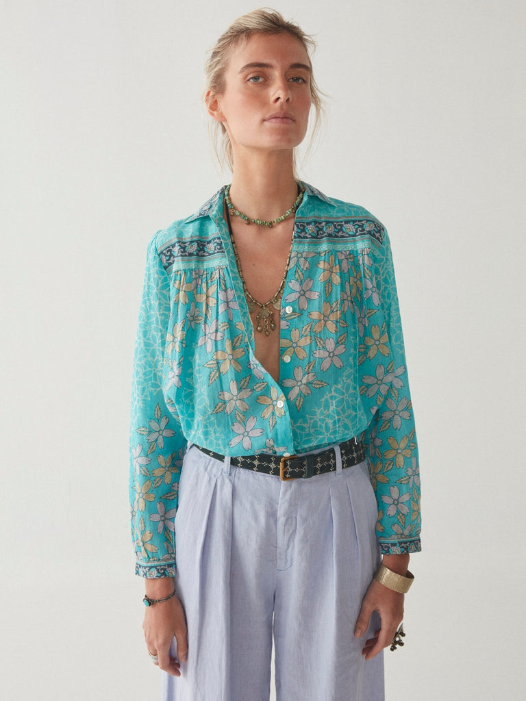 Bruna Blouse - Bay Aqua - Maison Hotel