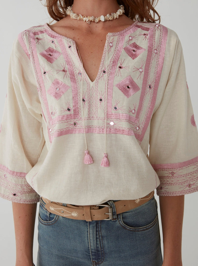 Clea Blouse - Ibiza Ecru - Maison Hotel