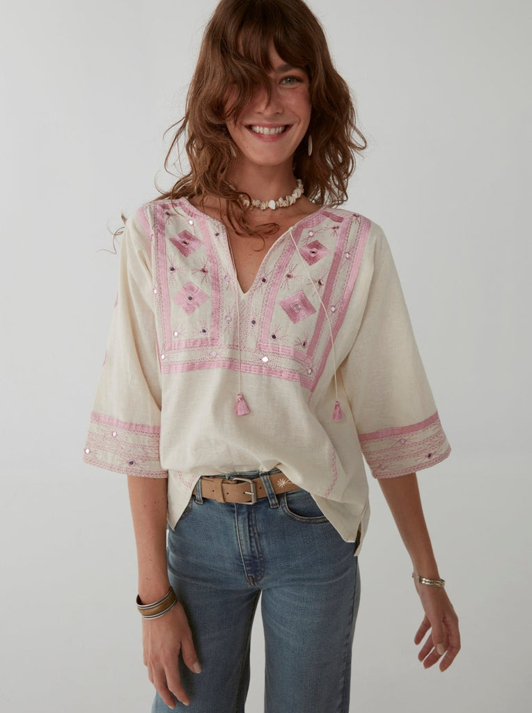 Clea Blouse - Ibiza Ecru - Maison Hotel