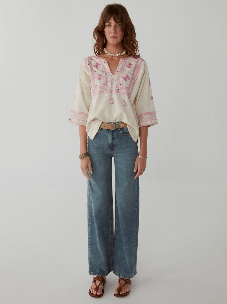 Clea Blouse - Ibiza Ecru - Maison Hotel