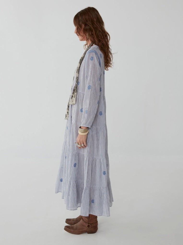 Dalida Dress - Oxford Paisley Blue Moon - Maison Hotel