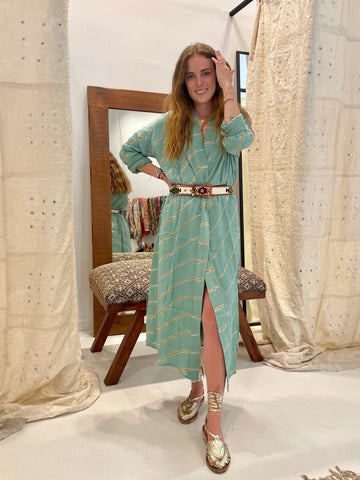Eiza Kimono - Tie-Dye Vert - Maison Hotel