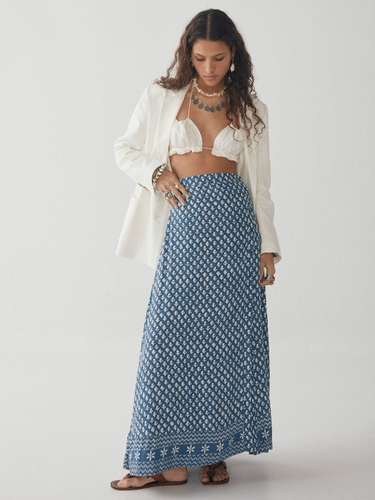 Fabia Skirt - Blue Simone - Maison Hotel