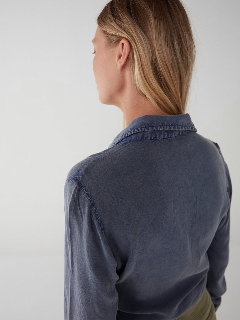 Fabienne Blouse - Delave - Washed Blue - Maison Hotel