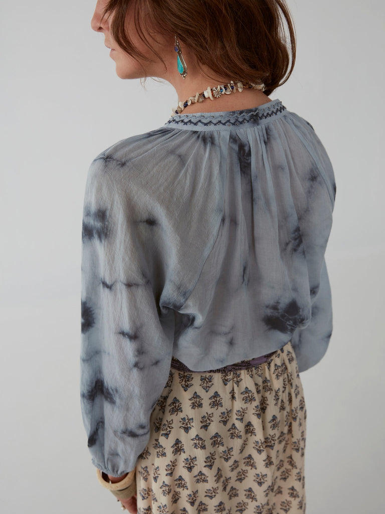 Greta Blouse - Ajmer Dye Cloudy Blue - Maison Hotel