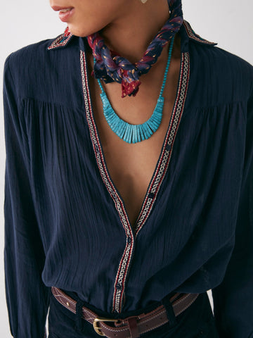 Hanna Shirt - Navajo Navy - Maison Hotel