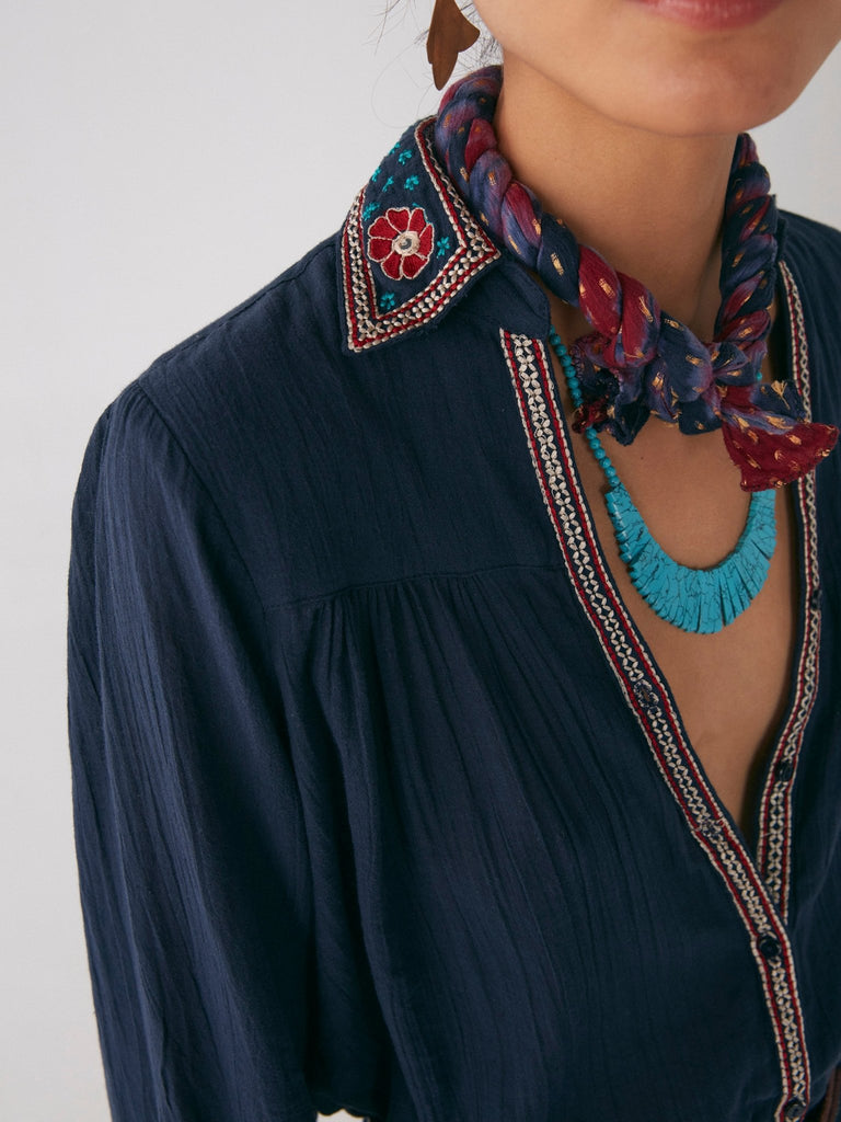 Hanna Shirt - Navajo Navy - Maison Hotel