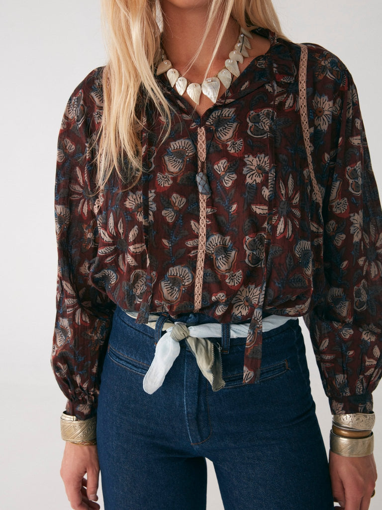 Ingrid Blouse - Srinagar Tobacco - Maison Hotel