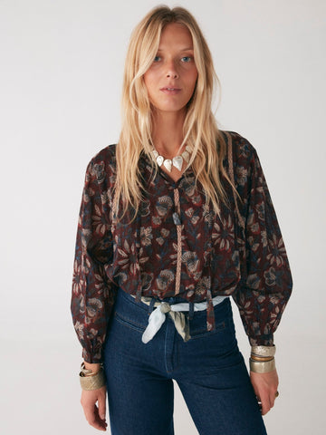 Ingrid Blouse - Srinagar Tobacco - Maison Hotel