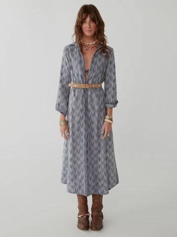 Justine Dress - Shibori Ibiza Blue - Maison Hotel