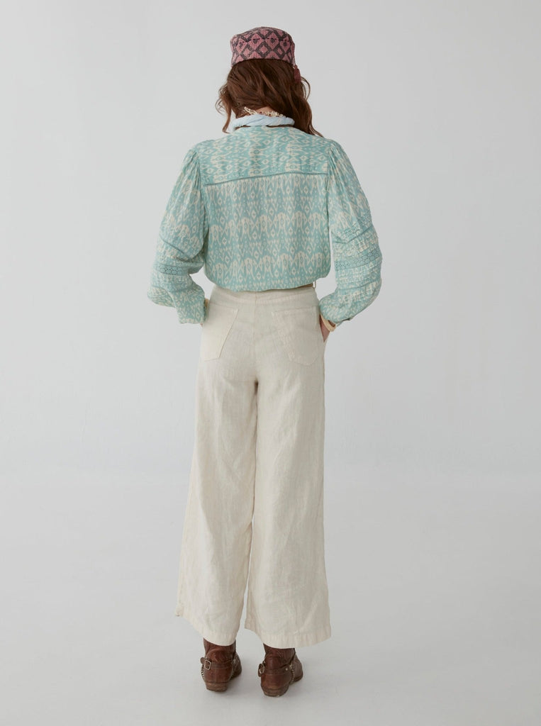 Keith Blouse - Ikat Illes Ice Blue - Maison Hotel