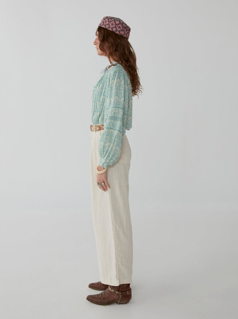 Keith Blouse - Ikat Illes Ice Blue - Maison Hotel