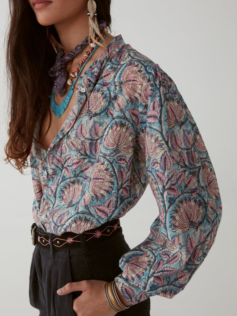 Keith Blouse - Lilac Marigold Candy Blue - Maison Hotel