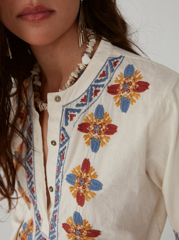 Martina Blouse - Greece Ecru - Maison Hotel