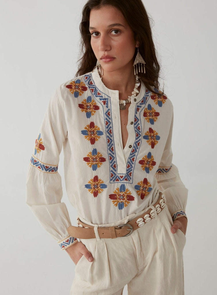 Martina Blouse - Greece Ecru - Maison Hotel