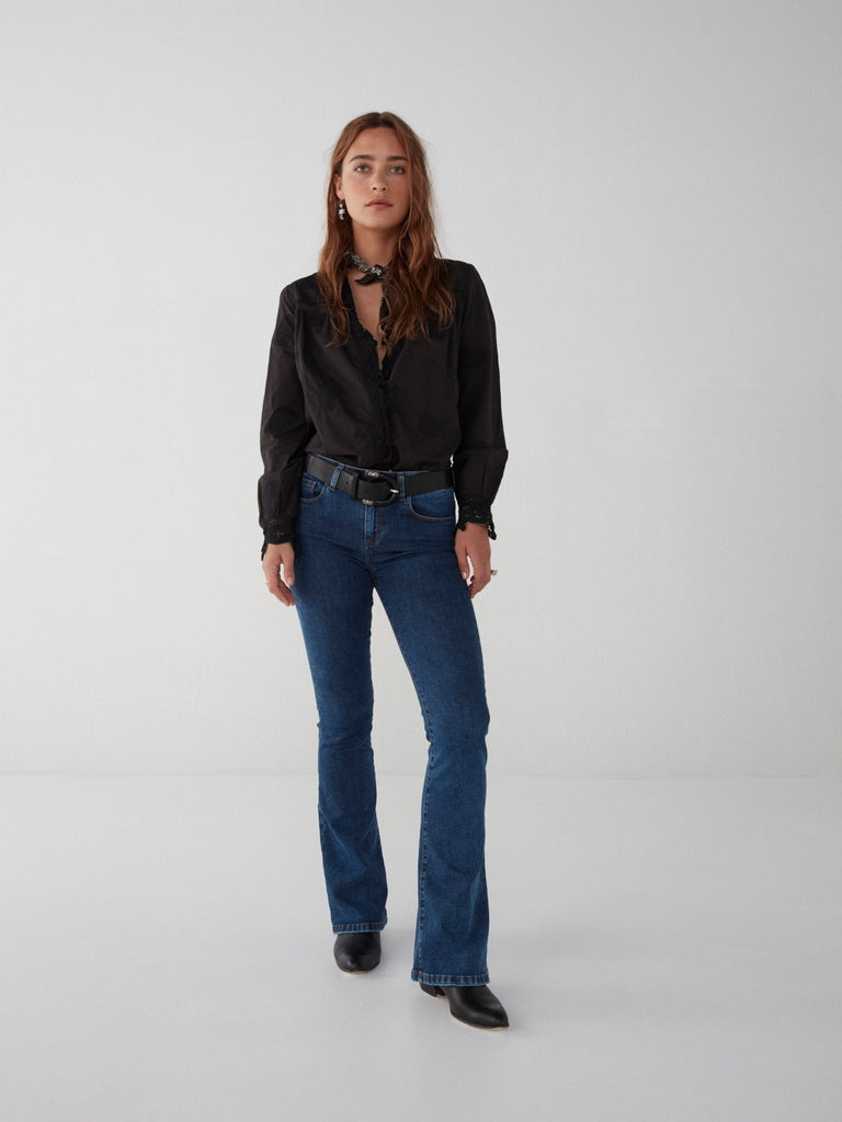 Olivia Trousers - Denim Dark - Maison Hotel